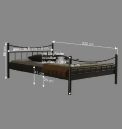 Discount Wohnen Metall Bett Rosanna in Dunkelgrau