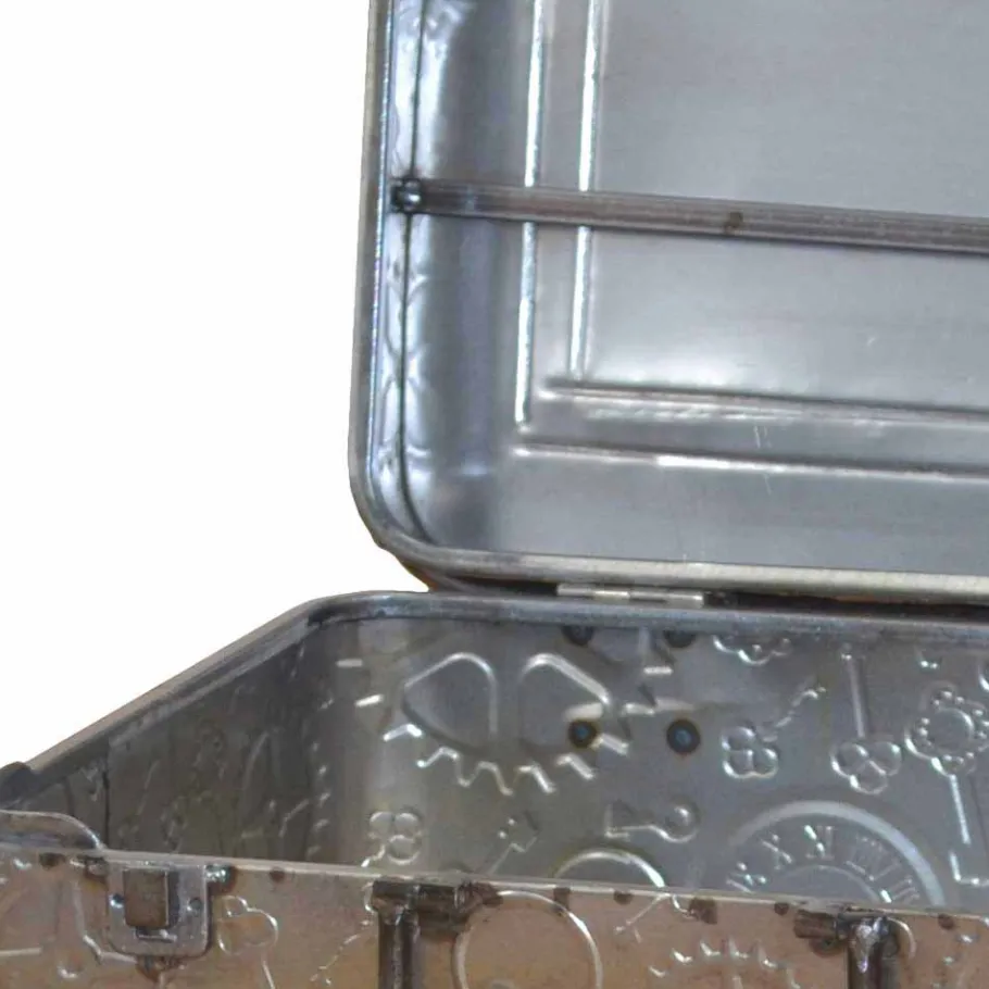 Online Wohnen Metall Truhentisch im Koffer Design mit Print Magic Industry Style