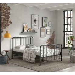 Clearance Wohnen Metallbett mit Gitter-Kopf- und Fußteil - Auricos