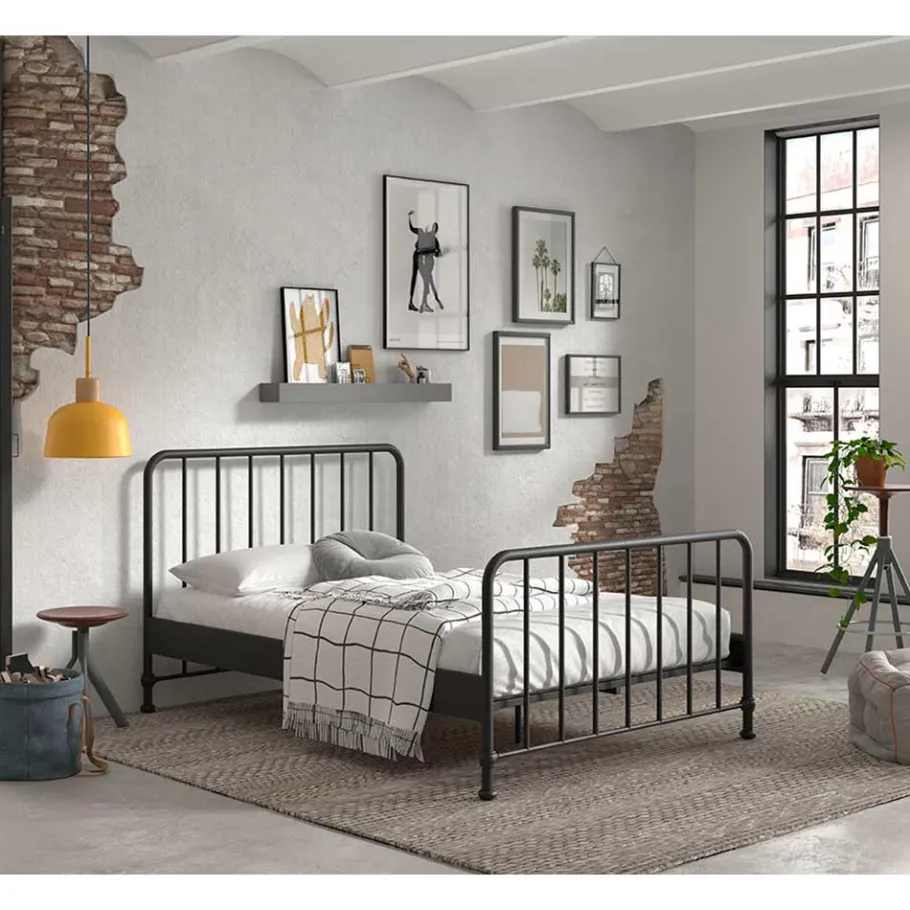 Clearance Wohnen Metallbett mit Gitter-Kopf- und Fußteil - Auricos