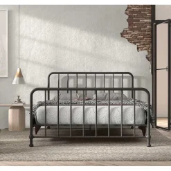 Clearance Wohnen Metallbett mit Gitter-Kopf- und Fußteil - Auricos