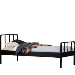 New Wohnen Metallbett mit Kopf- und Fußteil in Schwarz - Shinano