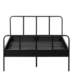 New Wohnen Metallbett mit Kopf- und Fußteil in Schwarz - Shinano
