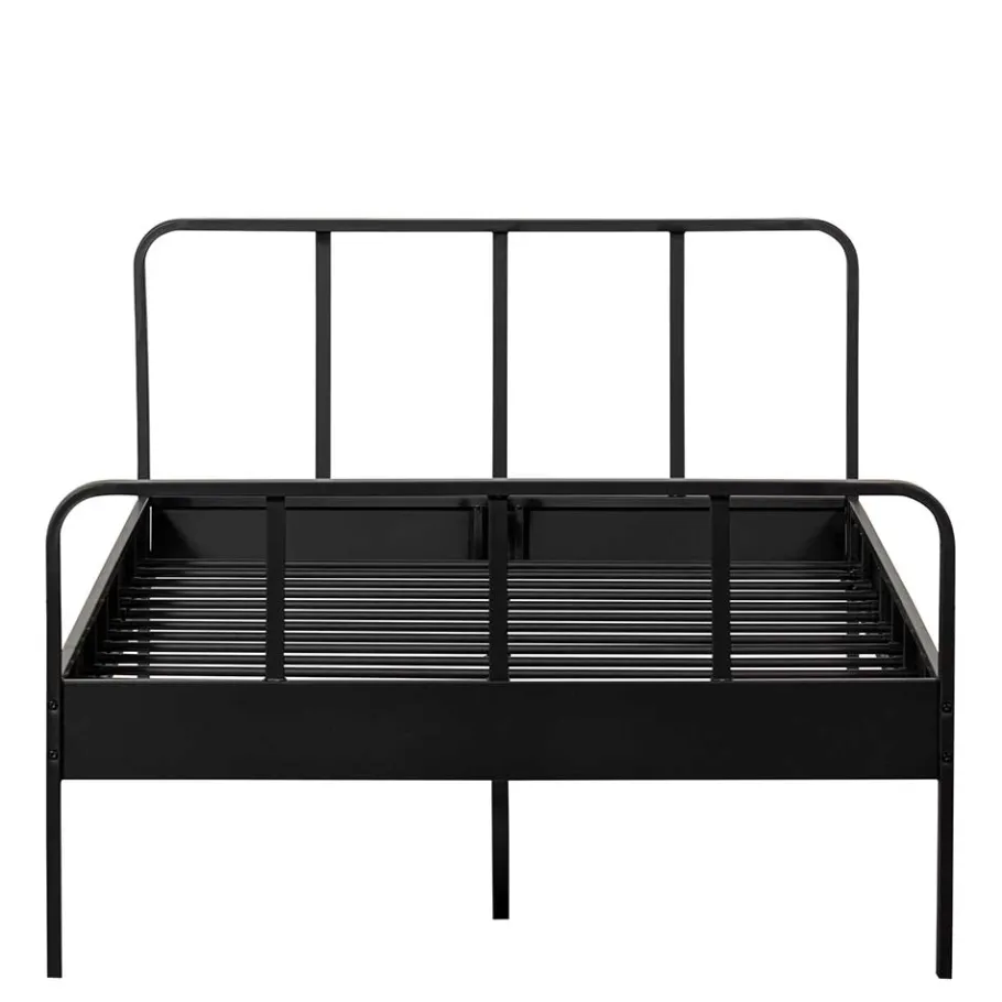 New Wohnen Metallbett mit Kopf- und Fußteil in Schwarz - Shinano