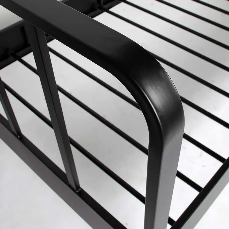 New Wohnen Metallbett mit Kopf- und Fußteil in Schwarz - Shinano