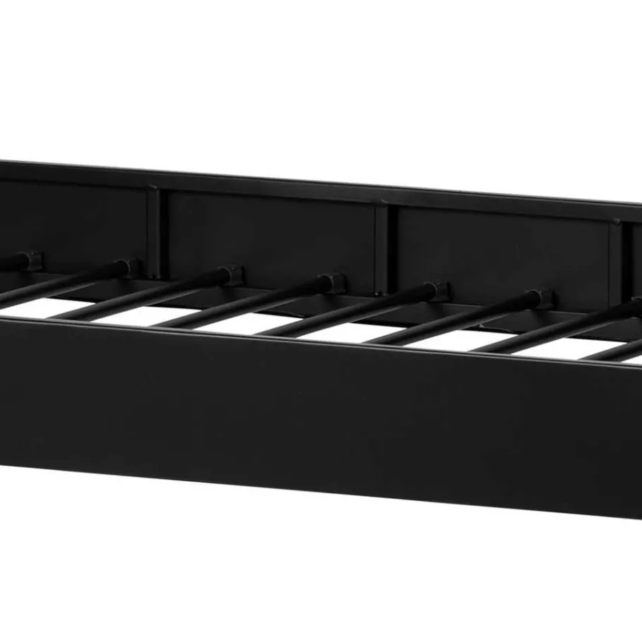 New Wohnen Metallbett mit Kopf- und Fußteil in Schwarz - Shinano