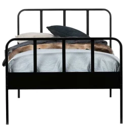 New Wohnen Metallbett mit Kopf- und Fußteil in Schwarz - Shinano