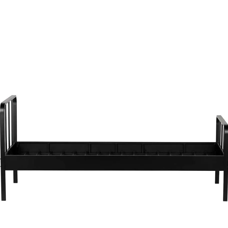 New Wohnen Metallbett mit Kopf- und Fußteil in Schwarz - Shinano