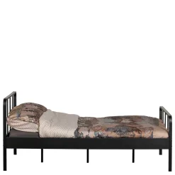 New Wohnen Metallbett mit Kopf- und Fußteil in Schwarz - Shinano