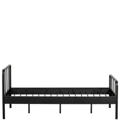 New Wohnen Metallbett mit Kopf- und Fußteil in Schwarz - Shinano