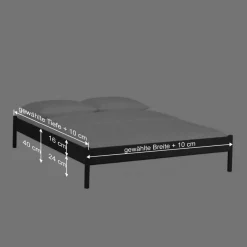 Discount Wohnen Metallbett ohne Kopfteil Italianas in Schwarz