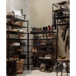 Discount Wohnen Metallregal mit acht Schuhgittern - Top