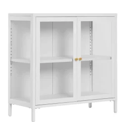 Best Wohnen Metall-Vitrinen-Kommode in Weiß - Lititia