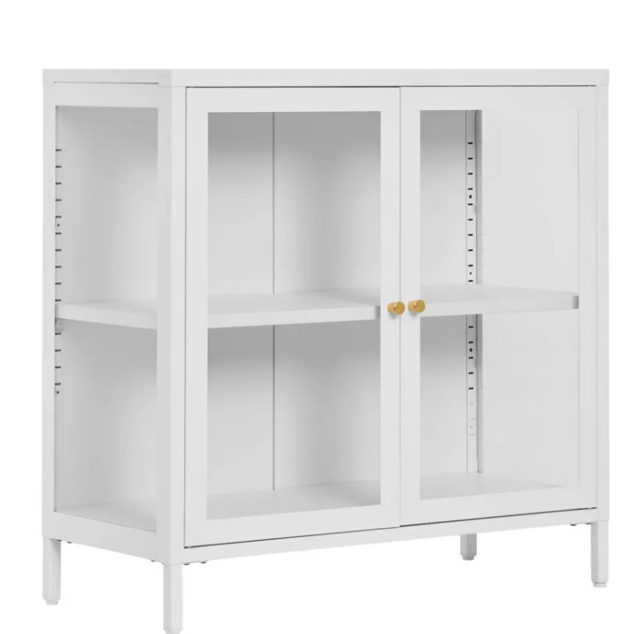 Best Wohnen Metall-Vitrinen-Kommode in Weiß - Lititia