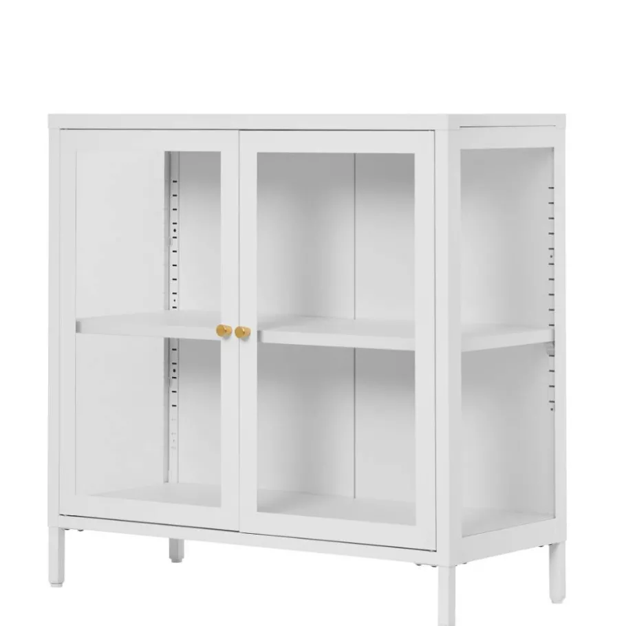 Best Wohnen Metall-Vitrinen-Kommode in Weiß - Lititia