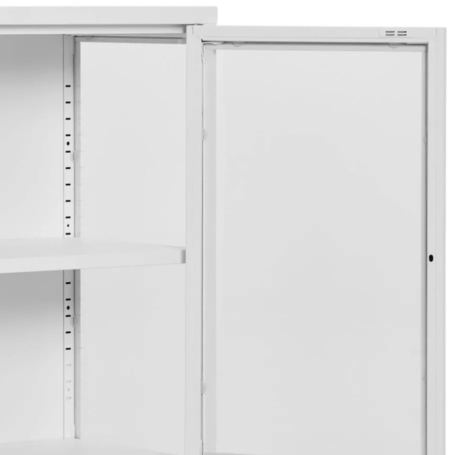 Best Wohnen Metall-Vitrinen-Kommode in Weiß - Lititia