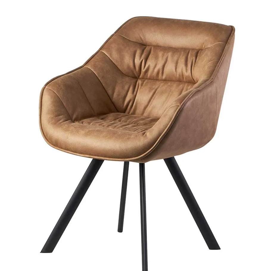 New Wohnen Microfaser Polsterstuhl in Beige - Pacifigo