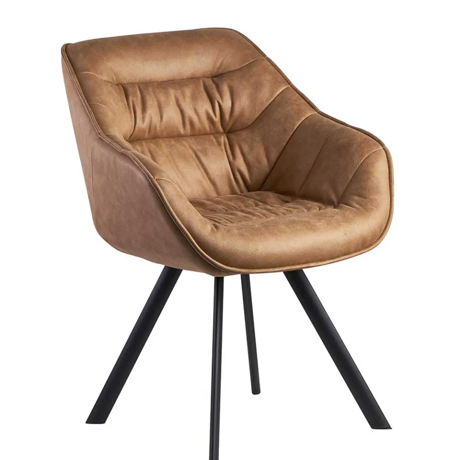 New Wohnen Microfaser Polsterstuhl in Beige - Pacifigo