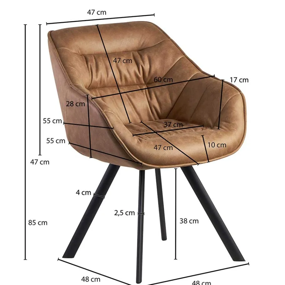 New Wohnen Microfaser Polsterstuhl in Beige - Pacifigo
