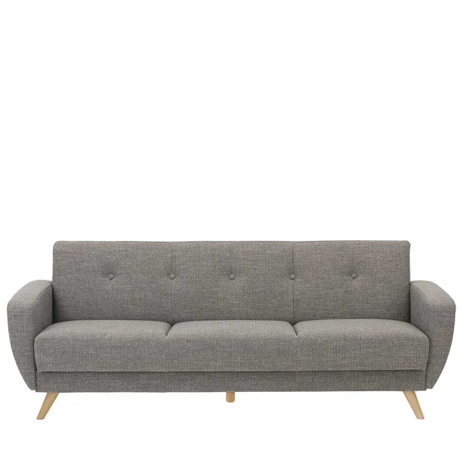 Clearance Wohnen Microfaser Schlafcouch in Grau und Buche - Durencas