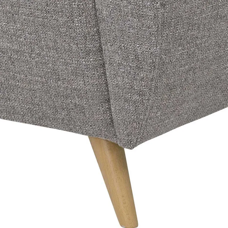 Clearance Wohnen Microfaser Schlafcouch in Grau und Buche - Durencas