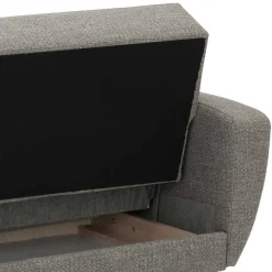 Clearance Wohnen Microfaser Schlafcouch in Grau und Buche - Durencas
