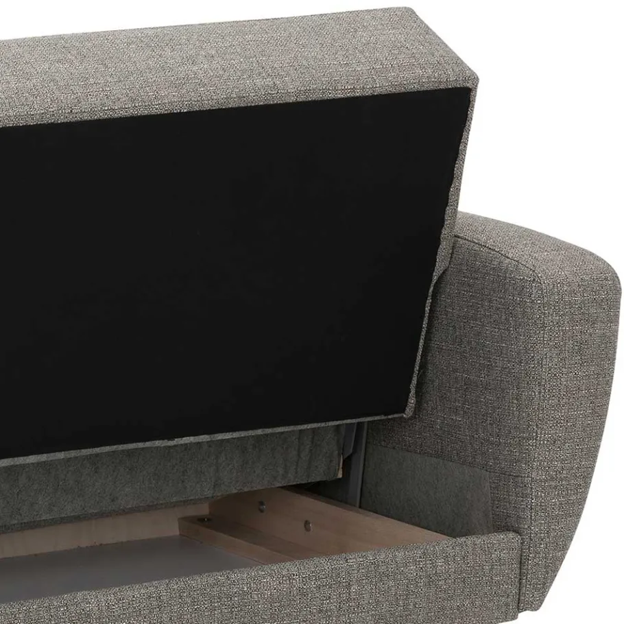 Clearance Wohnen Microfaser Schlafcouch in Grau und Buche - Durencas