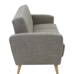 Clearance Wohnen Microfaser Schlafcouch in Grau und Buche - Durencas