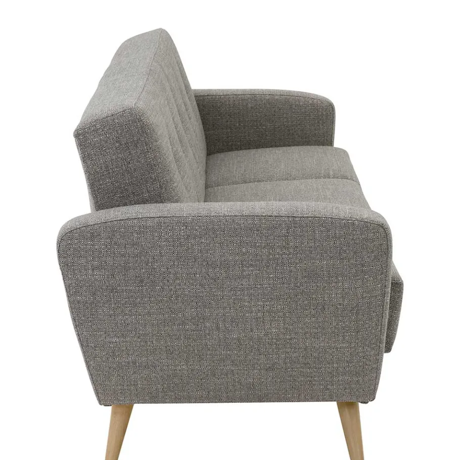 Clearance Wohnen Microfaser Schlafcouch in Grau und Buche - Durencas