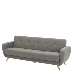 Clearance Wohnen Microfaser Schlafcouch in Grau und Buche - Durencas