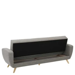 Clearance Wohnen Microfaser Schlafcouch in Grau und Buche - Durencas