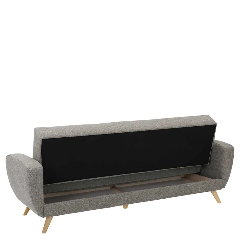 Clearance Wohnen Microfaser Schlafcouch in Grau und Buche - Durencas