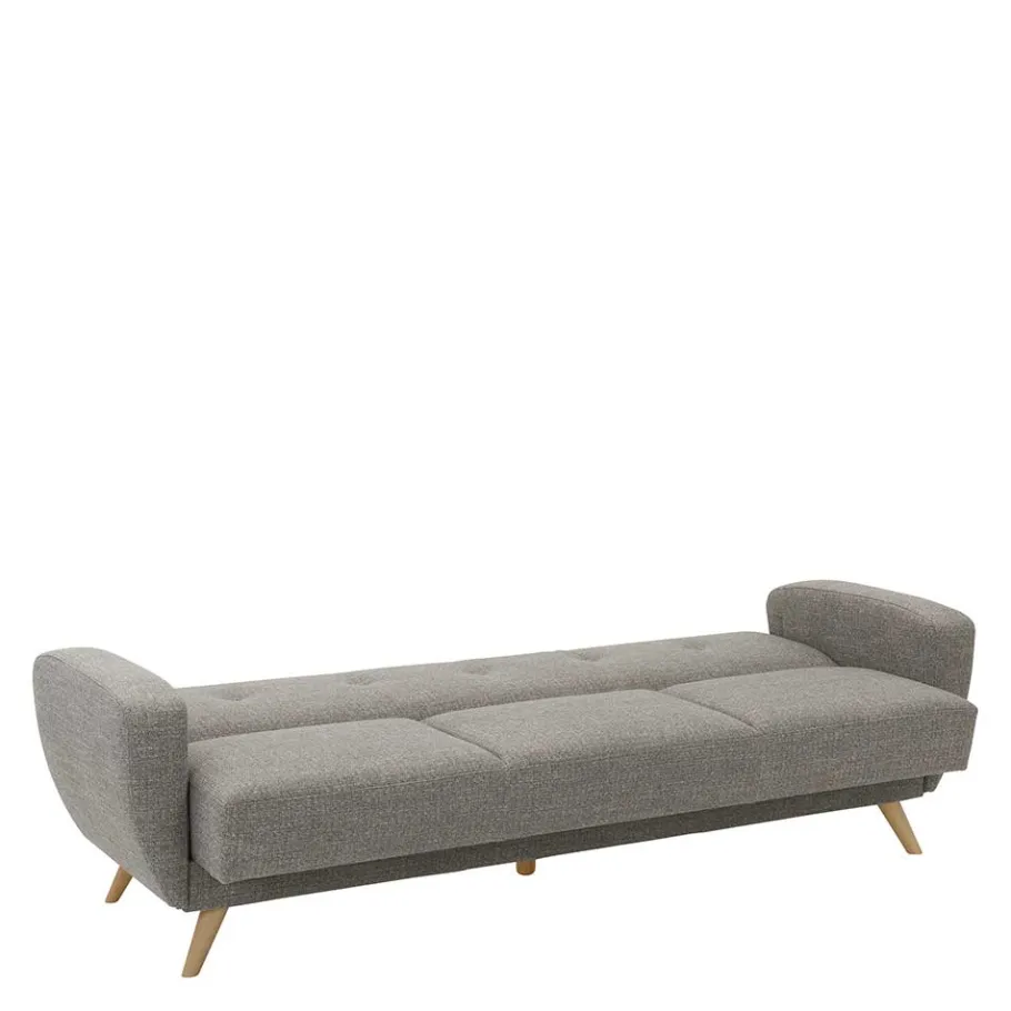 Clearance Wohnen Microfaser Schlafcouch in Grau und Buche - Durencas