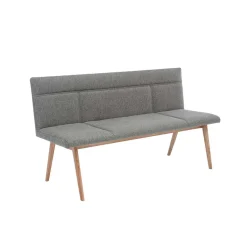 New Wohnen Mid Century Esstisch Bank in Grau Webstoff - Tucina