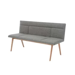New Wohnen Mid Century Esstisch Bank in Grau Webstoff - Tucina