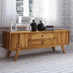 Hot Wohnen Mid Century Lowboard aus Wildeiche Massivholz - Hardus