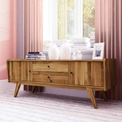 Hot Wohnen Mid Century Lowboard aus Wildeiche Massivholz - Hardus