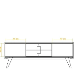 Hot Wohnen Mid Century Lowboard aus Wildeiche Massivholz - Hardus