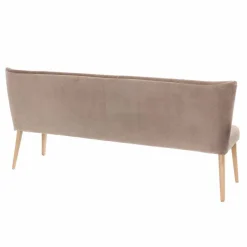 Hot Wohnen Mid Century Polsterbank mit Lehne Convilla in Taupe Velours