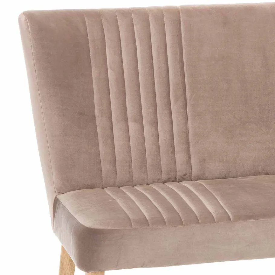 Hot Wohnen Mid Century Polsterbank mit Lehne Convilla in Taupe Velours