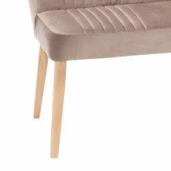 Hot Wohnen Mid Century Polsterbank mit Lehne Convilla in Taupe Velours