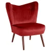 Outlet Wohnen Mid Century Sessel in Ziegelrot Samtvelours - Klimaca
