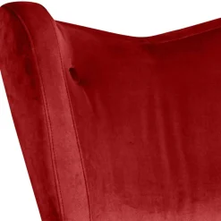 Outlet Wohnen Mid Century Sessel in Ziegelrot Samtvelours - Klimaca