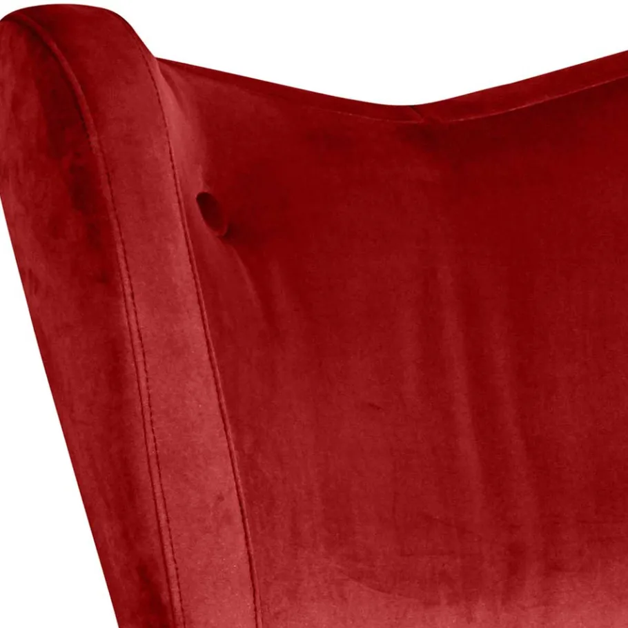 Outlet Wohnen Mid Century Sessel in Ziegelrot Samtvelours - Klimaca