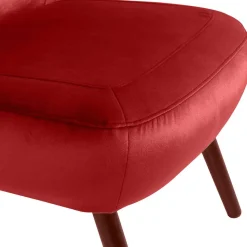 Outlet Wohnen Mid Century Sessel in Ziegelrot Samtvelours - Klimaca
