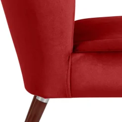 Outlet Wohnen Mid Century Sessel in Ziegelrot Samtvelours - Klimaca