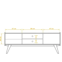 Hot Wohnen Mid Century TV Lowboard aus Wildeiche massiv - Hardus