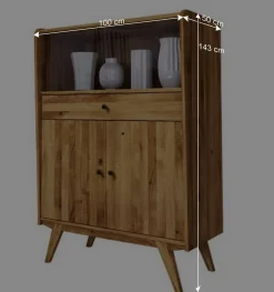 Hot Wohnen Mid Century Wildeiche Schrank geölt - Hardus I
