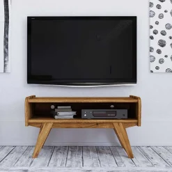 Clearance Wohnen Midcentury Wildeiche TV Bank mit Fach - Hardus
