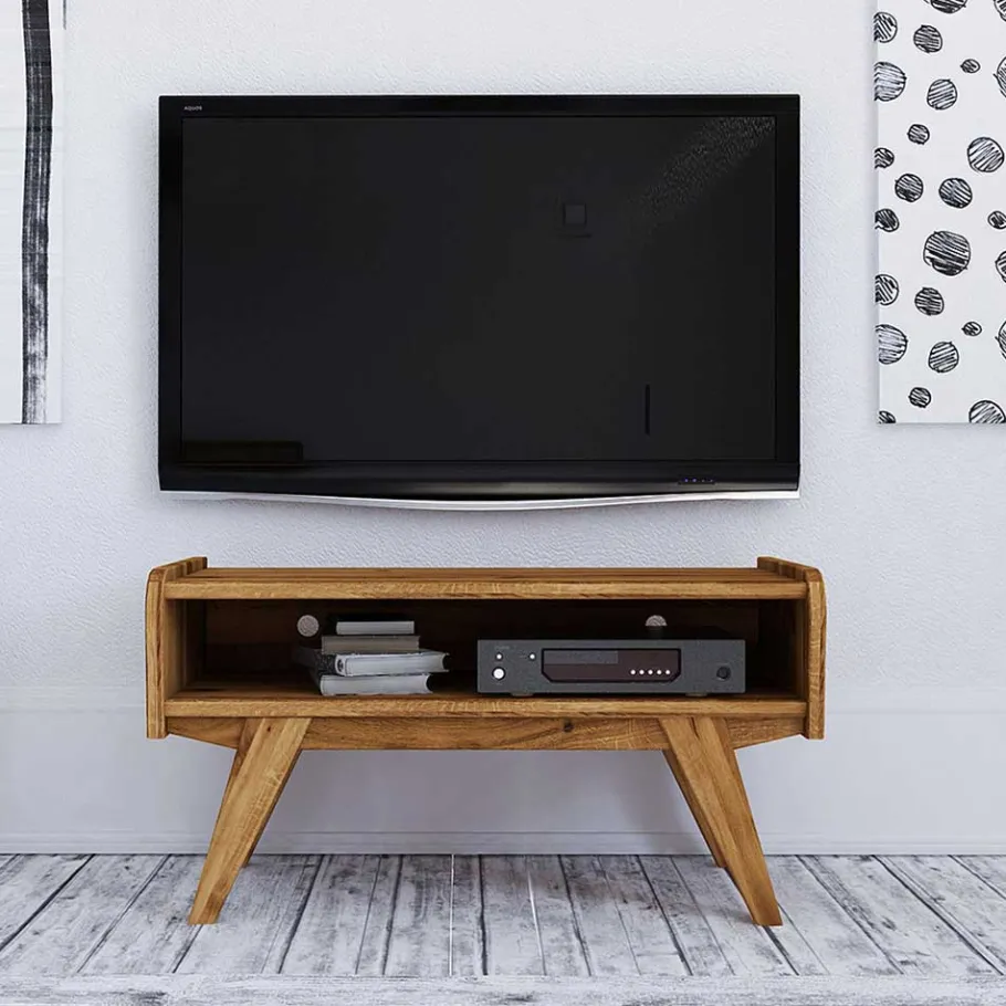 Clearance Wohnen Midcentury Wildeiche TV Bank mit Fach - Hardus